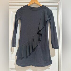GAP kids girls black jersey ruffle dress